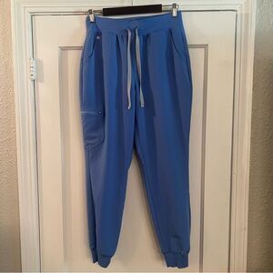 FIGS Zamora Jogger Scrub Pants Womens Blue Medium Drawstring Elastic Waist